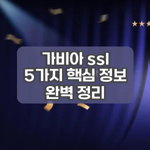 가비아 ssl | 5가지 핵심 정보 완벽 정리