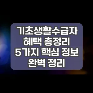 기초생활수급자 혜택 총정리 | 5가지 핵심 정보 완벽 정리