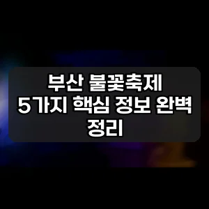 부산 불꽃축제 | 5가지 핵심 정보 완벽 정리