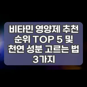 비타민 영양제 추천 순위 TOP 5 및 천연 성분 고르는 법 3가지