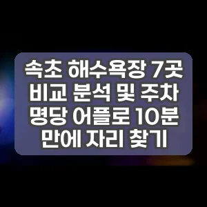 속초 해수욕장 7곳 비교 분석 및 주차 명당 어플로 10분 만에 자리 찾기