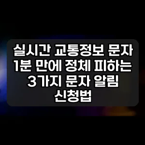 실시간 교통정보 문자 | 1분 만에 정체 피하는 3가지 문자 알림 신청법