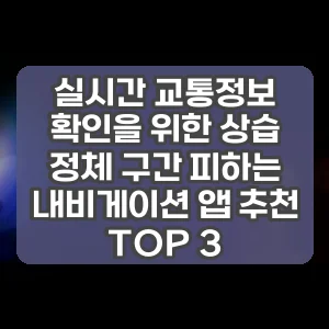 실시간 교통정보 확인을 위한 상습 정체 구간 피하는 내비게이션 앱 추천 TOP 3