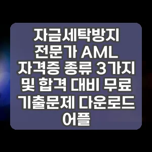 자금세탁방지 전문가 AML 자격증 종류 3가지 및 합격 대비 무료 기출문제 다운로드 어플