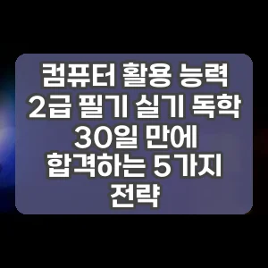 컴퓨터 활용 능력 2급 필기 실기 독학 30일 만에 합격하는 5가지 전략