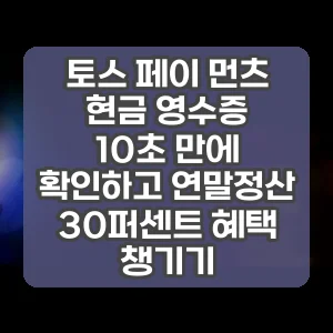 토스 페이 먼츠 현금 영수증 | 10초 만에 확인하고 연말정산 30퍼센트 혜택 챙기기