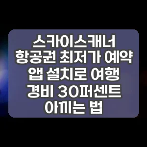 스카이스캐너 항공권 최저가 예약 앱 설치로 여행 경비 30퍼센트 아끼는 법
